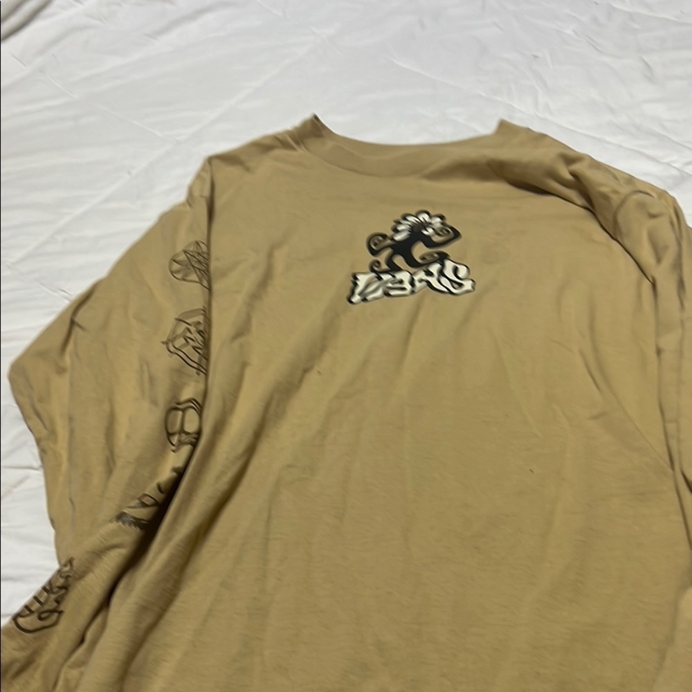 Vans Tan Long Sleeve Tee with Graphic Accents